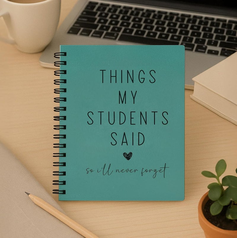 bitCNY Teacher Gift Spiral Notebook Teal, Thank You Gift for Teacher, Teacher Appreciation Gifts, Keepsake Journal, Teacher Notebooks for School Supplies, Home & Office, Spiral Bound 5.5x8.5 - Image 3